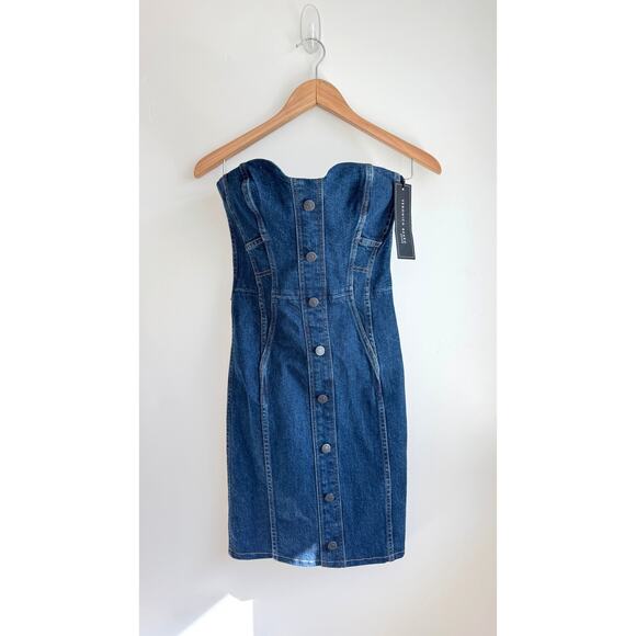Veronica Beard Dresses & Skirts - Veronica Beard Liza Strapless Denim Midi Dress Dark Stone Size 0 NWT